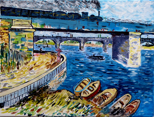 Seinebrücke nach van Gogh